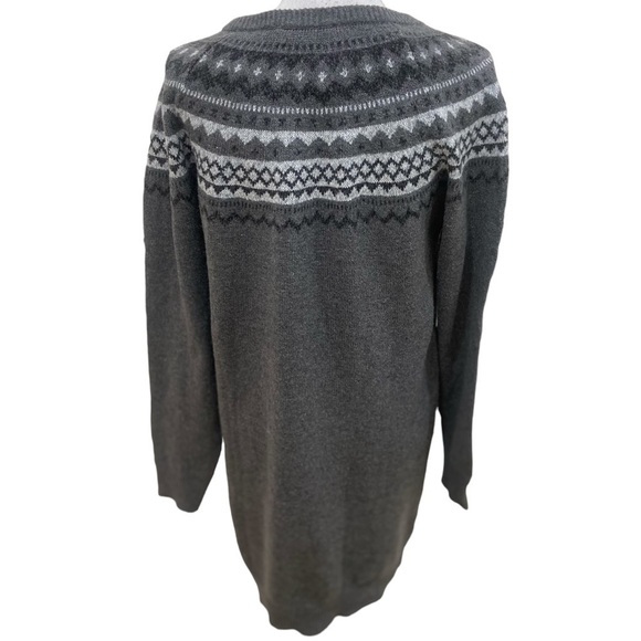 NWT Charlie Paige gray crew neck Nordic sweater dress/tunic ribbed hems medium - Picture 7 of 11